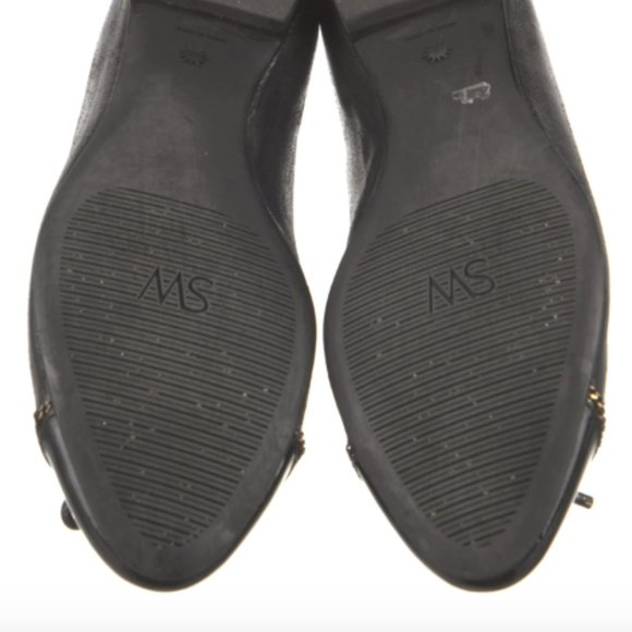 STUART WEITZMAN Leather Chain-Link Accents Ballet Flats - Picture 5 of 5